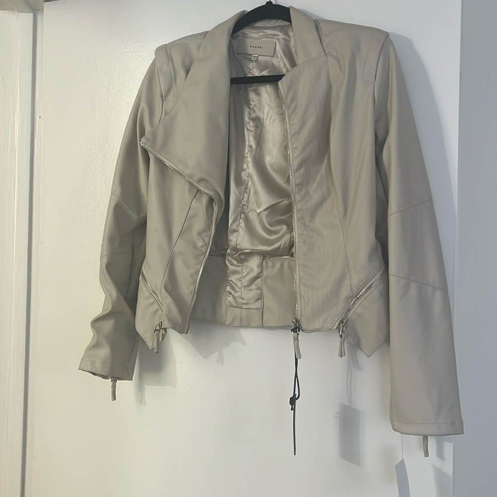 BlankNYC taupe leather jacket. Small NWT